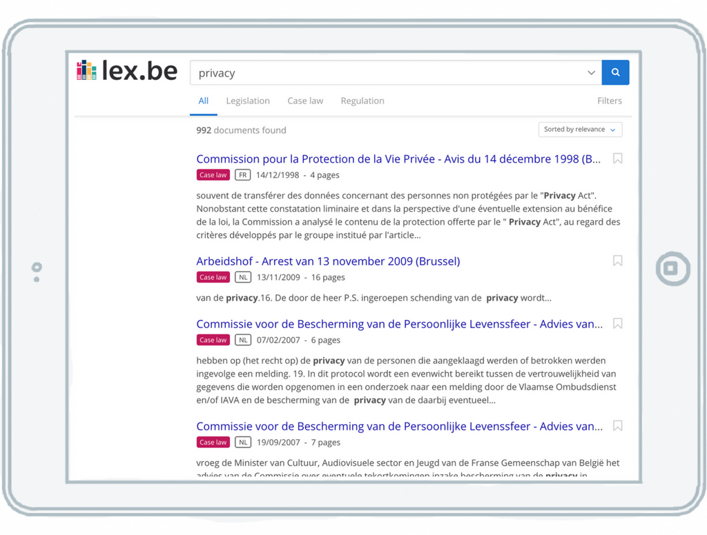 Doorzoek juridische documenten met lex